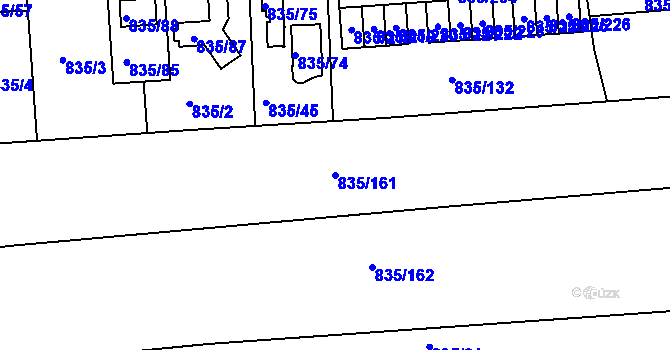 Parcela st. 835/161 v KÚ Písnice, Katastrální mapa