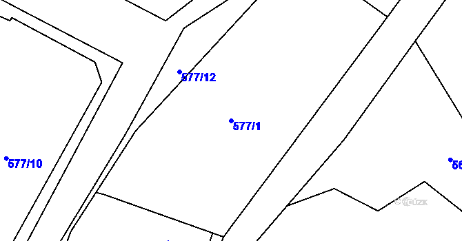Parcela st. 577/1 v KÚ Pístina, Katastrální mapa