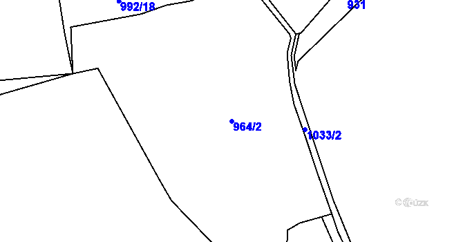 Parcela st. 964/2 v KÚ Pístina, Katastrální mapa