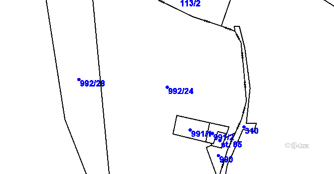 Parcela st. 992/24 v KÚ Pístina, Katastrální mapa