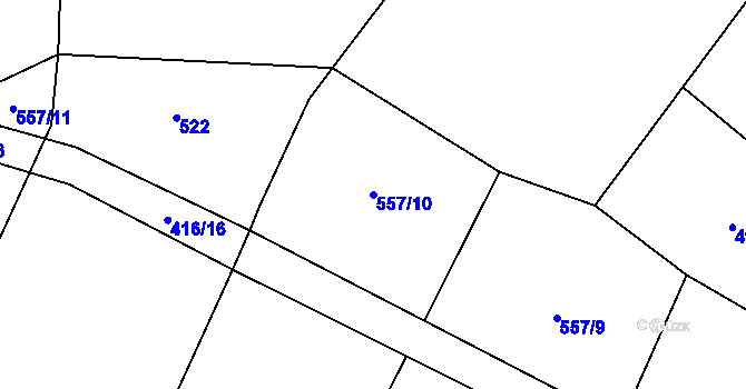 Parcela st. 557/10 v KÚ Pístina, Katastrální mapa