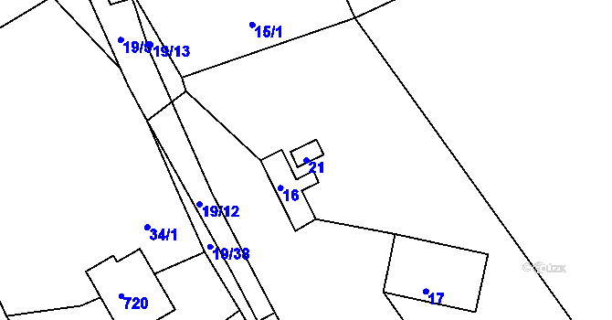 Parcela st. 21 v KÚ Pístov u Jihlavy, Katastrální mapa