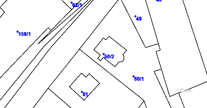 Parcela st. 50/2 v KÚ Pístov u Jihlavy, Katastrální mapa