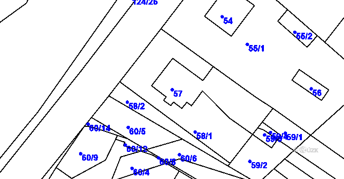 Parcela st. 57 v KÚ Pístov u Jihlavy, Katastrální mapa