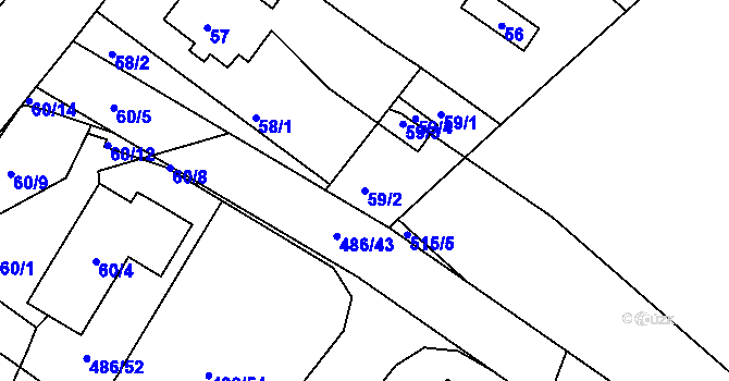 Parcela st. 59/2 v KÚ Pístov u Jihlavy, Katastrální mapa