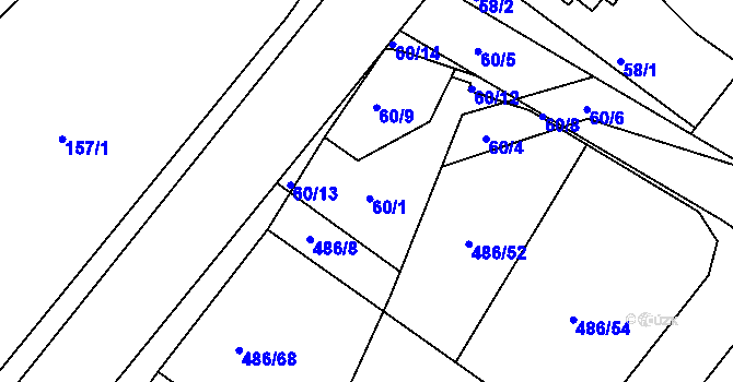 Parcela st. 60/1 v KÚ Pístov u Jihlavy, Katastrální mapa