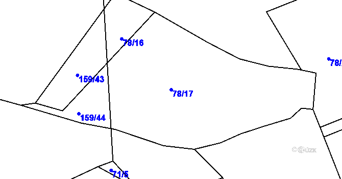 Parcela st. 78/17 v KÚ Pístov u Jihlavy, Katastrální mapa