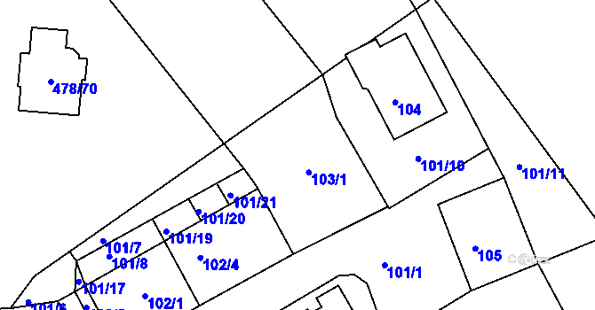Parcela st. 101/16 v KÚ Pístov u Jihlavy, Katastrální mapa