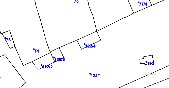Parcela st. 122/4 v KÚ Pístov u Jihlavy, Katastrální mapa