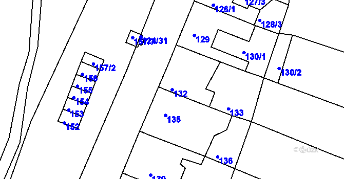 Parcela st. 132 v KÚ Pístov u Jihlavy, Katastrální mapa