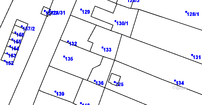 Parcela st. 133 v KÚ Pístov u Jihlavy, Katastrální mapa