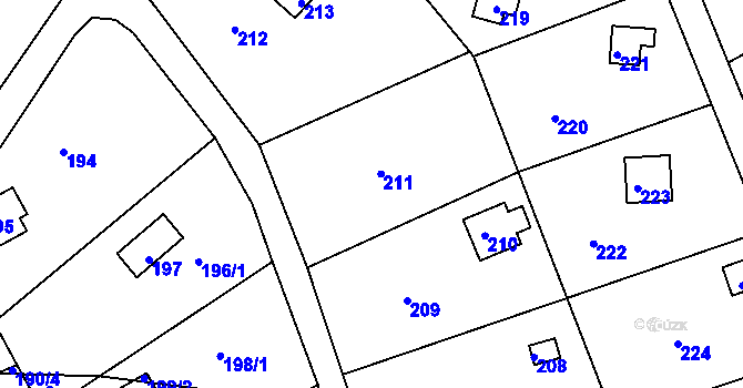 Parcela st. 211 v KÚ Pístov u Jihlavy, Katastrální mapa