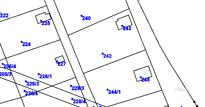 Parcela st. 242 v KÚ Pístov u Jihlavy, Katastrální mapa