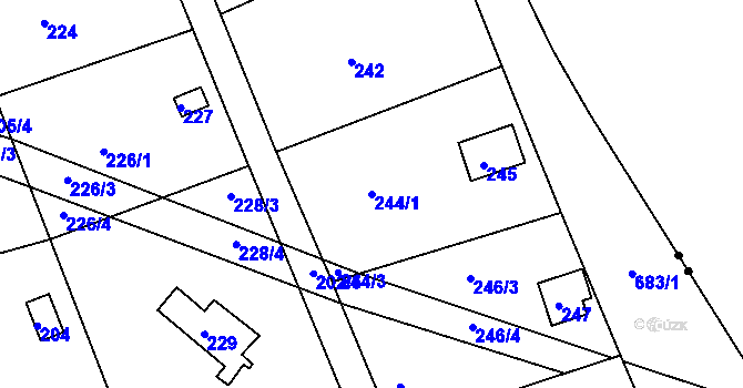 Parcela st. 244/1 v KÚ Pístov u Jihlavy, Katastrální mapa