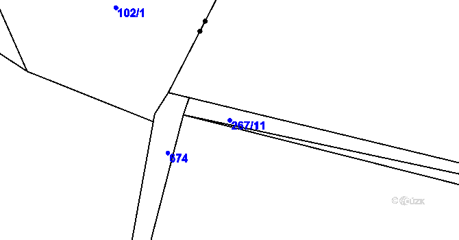 Parcela st. 267/11 v KÚ Pístov u Jihlavy, Katastrální mapa