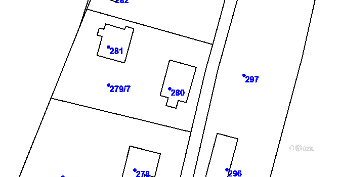 Parcela st. 280 v KÚ Pístov u Jihlavy, Katastrální mapa