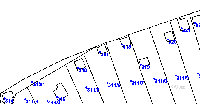 Parcela st. 317 v KÚ Pístov u Jihlavy, Katastrální mapa