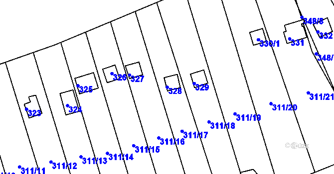 Parcela st. 328 v KÚ Pístov u Jihlavy, Katastrální mapa