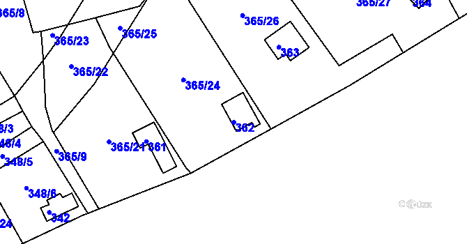 Parcela st. 362 v KÚ Pístov u Jihlavy, Katastrální mapa