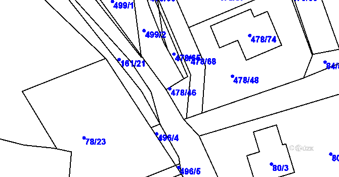 Parcela st. 478/46 v KÚ Pístov u Jihlavy, Katastrální mapa