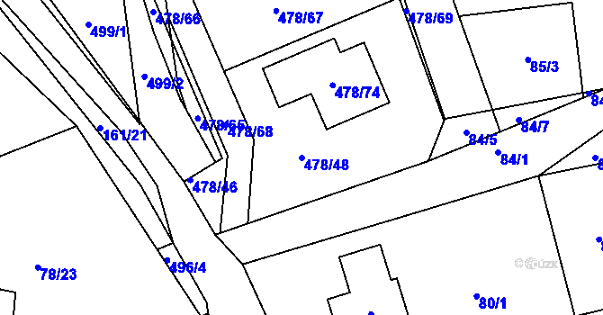 Parcela st. 478/48 v KÚ Pístov u Jihlavy, Katastrální mapa