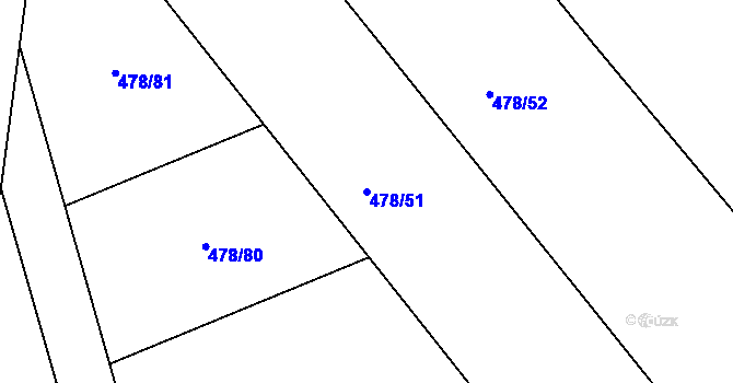 Parcela st. 478/51 v KÚ Pístov u Jihlavy, Katastrální mapa