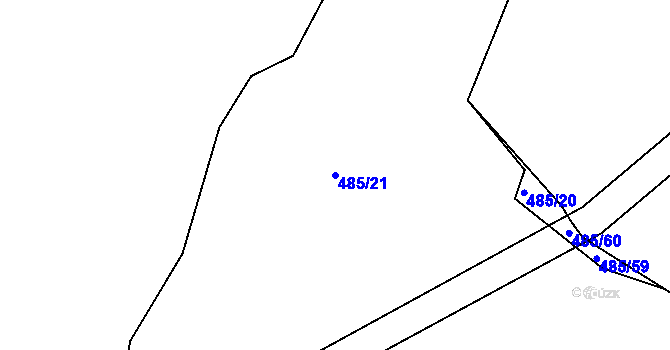 Parcela st. 485/21 v KÚ Pístov u Jihlavy, Katastrální mapa