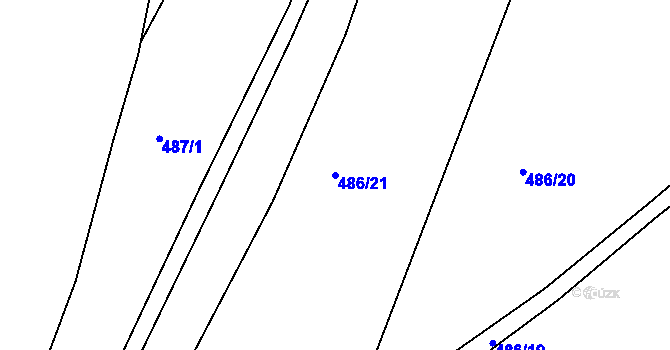 Parcela st. 486/21 v KÚ Pístov u Jihlavy, Katastrální mapa
