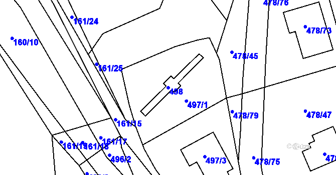 Parcela st. 498 v KÚ Pístov u Jihlavy, Katastrální mapa