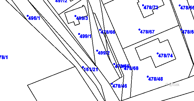 Parcela st. 499/2 v KÚ Pístov u Jihlavy, Katastrální mapa