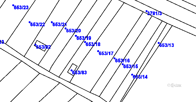 Parcela st. 653/17 v KÚ Pístov u Jihlavy, Katastrální mapa