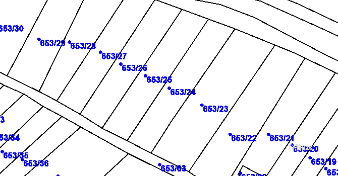 Parcela st. 653/24 v KÚ Pístov u Jihlavy, Katastrální mapa