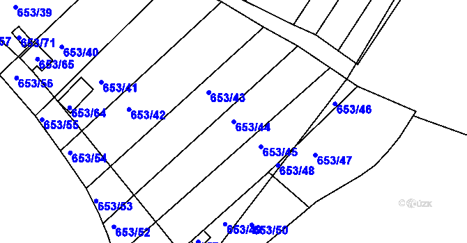 Parcela st. 653/44 v KÚ Pístov u Jihlavy, Katastrální mapa