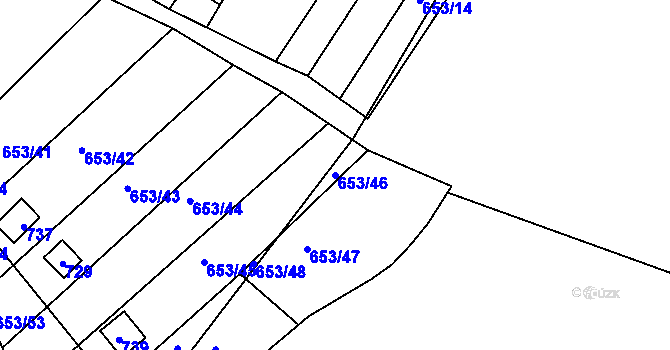 Parcela st. 653/46 v KÚ Pístov u Jihlavy, Katastrální mapa