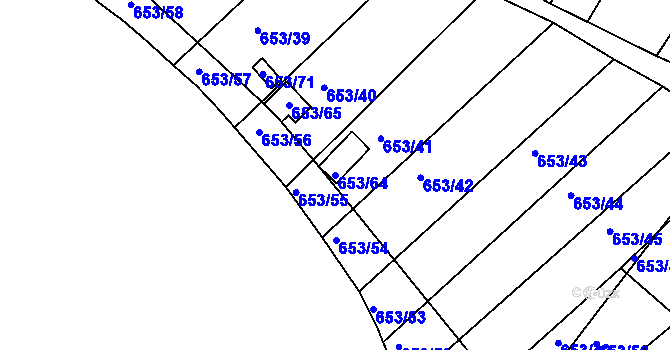 Parcela st. 653/64 v KÚ Pístov u Jihlavy, Katastrální mapa