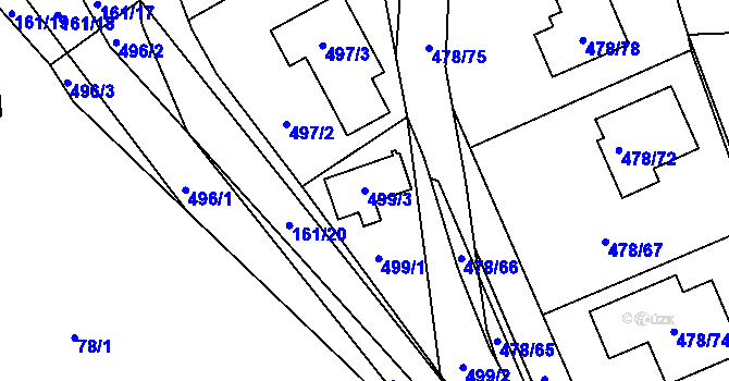 Parcela st. 499/3 v KÚ Pístov u Jihlavy, Katastrální mapa