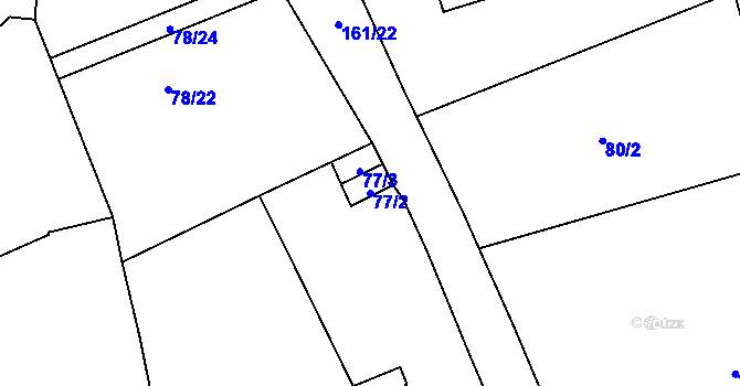 Parcela st. 77/2 v KÚ Pístov u Jihlavy, Katastrální mapa