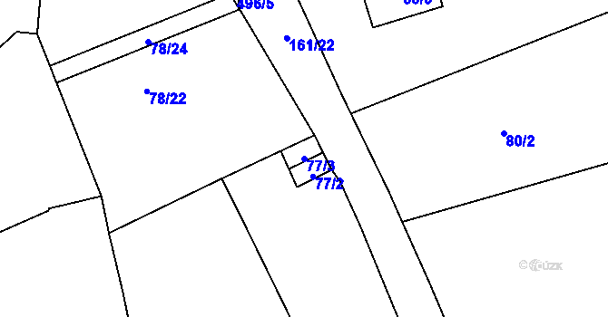 Parcela st. 77/3 v KÚ Pístov u Jihlavy, Katastrální mapa