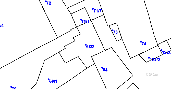 Parcela st. 68/2 v KÚ Pístov u Jihlavy, Katastrální mapa