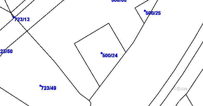 Parcela st. 500/24 v KÚ Pístov u Jihlavy, Katastrální mapa