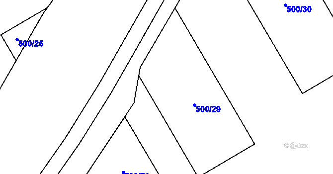 Parcela st. 500/27 v KÚ Pístov u Jihlavy, Katastrální mapa