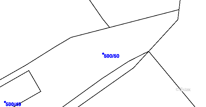 Parcela st. 500/50 v KÚ Pístov u Jihlavy, Katastrální mapa