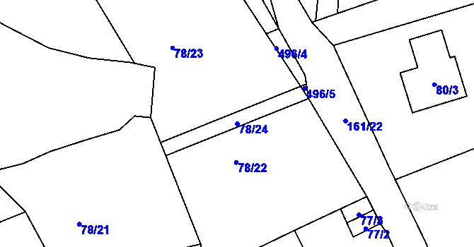 Parcela st. 78/24 v KÚ Pístov u Jihlavy, Katastrální mapa