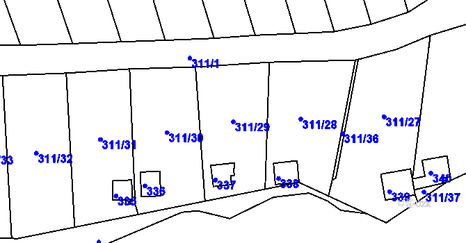 Parcela st. 311/29 v KÚ Pístov u Jihlavy, Katastrální mapa