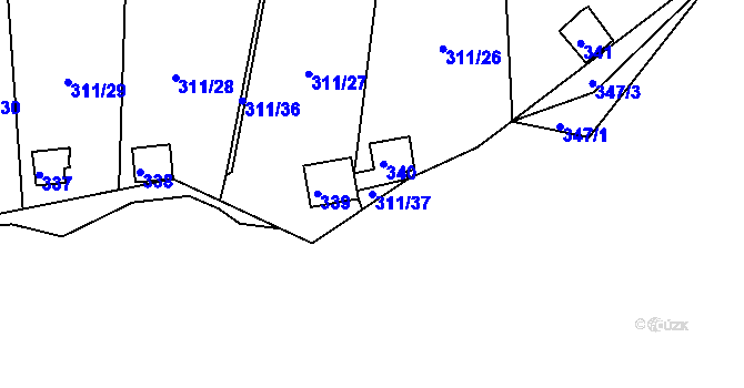 Parcela st. 311/37 v KÚ Pístov u Jihlavy, Katastrální mapa