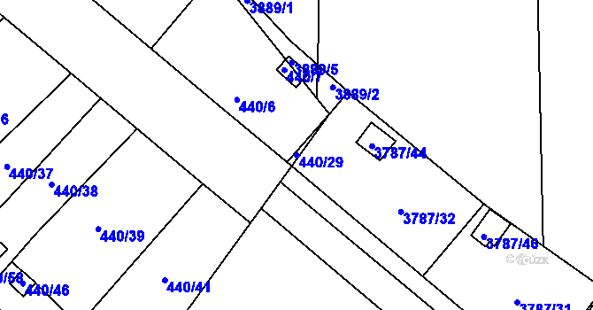 Parcela st. 440/29 v KÚ Pístov u Jihlavy, Katastrální mapa