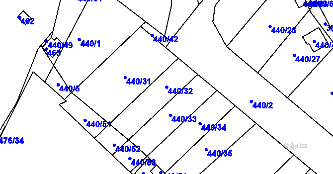 Parcela st. 440/32 v KÚ Pístov u Jihlavy, Katastrální mapa