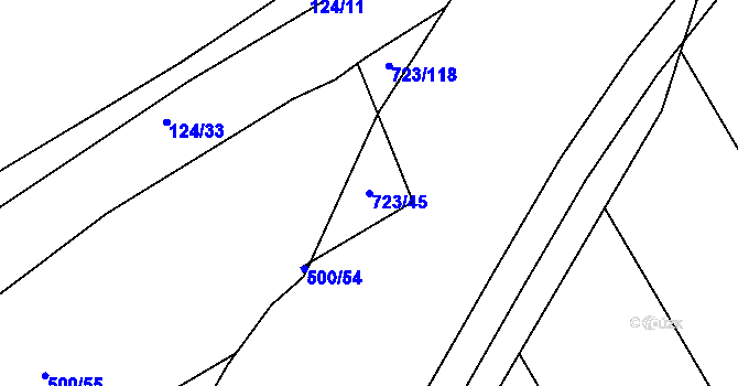 Parcela st. 723/45 v KÚ Pístov u Jihlavy, Katastrální mapa