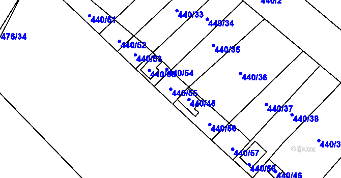 Parcela st. 440/55 v KÚ Pístov u Jihlavy, Katastrální mapa