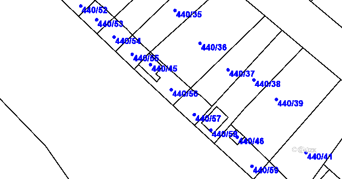 Parcela st. 440/56 v KÚ Pístov u Jihlavy, Katastrální mapa